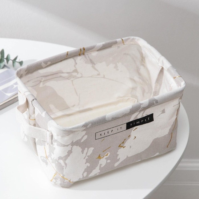 Корзина для мелочей Доляна &laquo;Мрамор&raquo;, 23&times;16&times;12 см, цвет серый