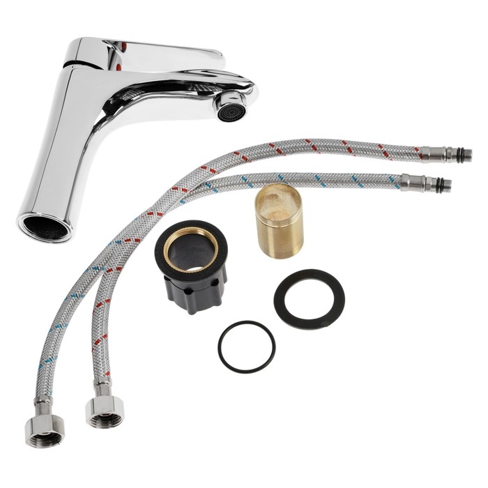 Смеситель для раковины ZEIN Z3750, однорычажный, высота излива 9.5 см, латунь, хром