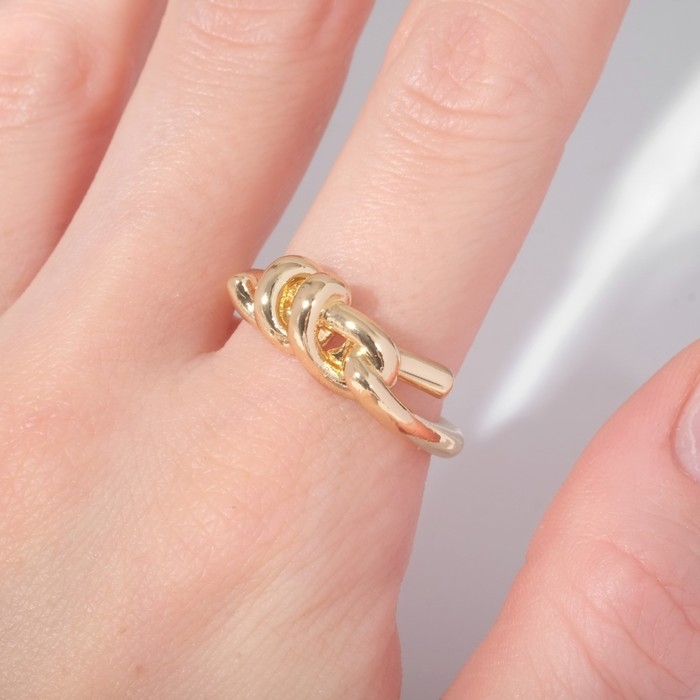 Кольцо «Узел» двойной, цвет золото, безразмерное Кольцо «Узел» двойной, цвет золото, безразмерное