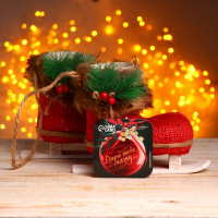 Конфетница &laquo;Сапожок&raquo;, на лыже, набор 2 шт., цвета МИКС