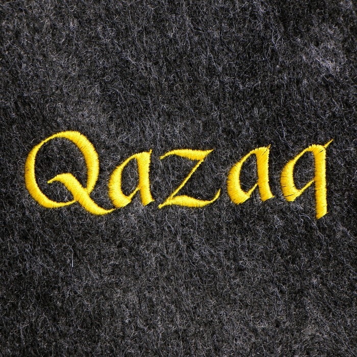 Шапка для бани с вышивкой Шапка для бани с вышивкой "Qazaq" серая