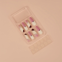 Накладные ногти &laquo;Линии&raquo;, 12 шт, с клеевыми пластинами, форма балерина, разноцветные