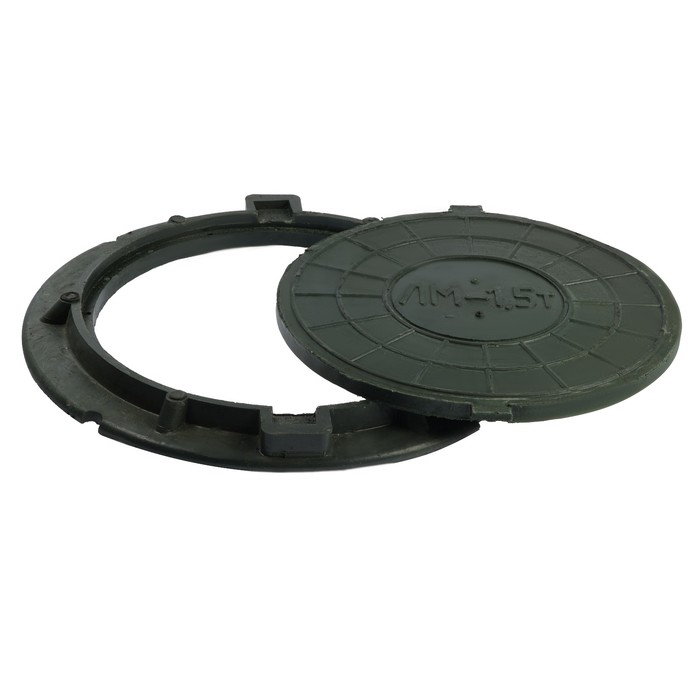 Люк полимерный, легкий, 15 кН, нагрузка до 1.5 т, зеленый Люк полимерный, легкий, 15 кН, нагрузка до 1.5 т, зеленый