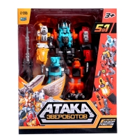 Набор роботов &laquo;Атака звероботов&raquo;, 5 штук, собираются в одного