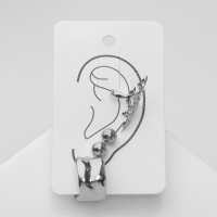 Набор серьги и каффы 4 шт &laquo;Нежность&raquo; композиция, цвет серебро