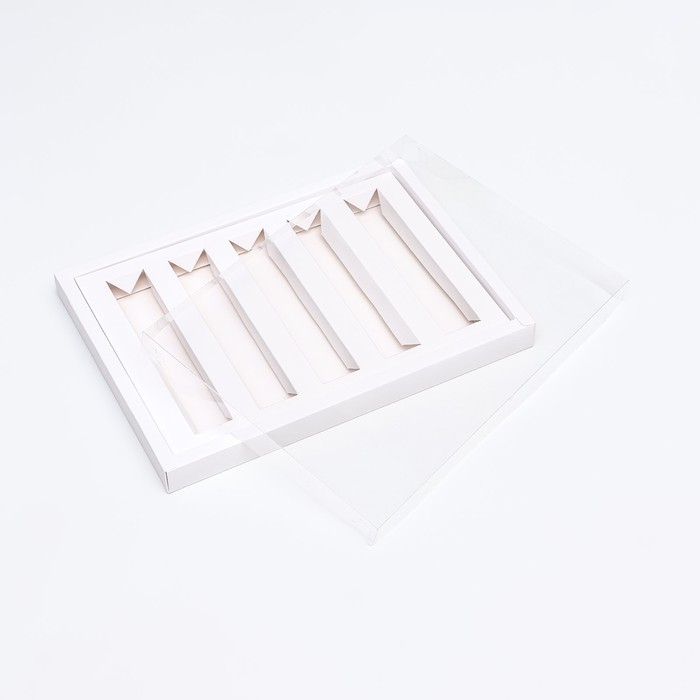 Коробка для 5 мини-батончиков, белая, 27,5 х 20 х 2,3 см. Кондитерская упаковка Коробка для 5 мини-батончиков, белая, 27,5 х 20 х 2,3 см. Кондитерская упаковка