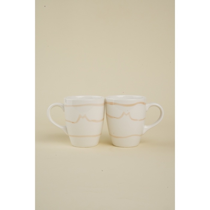 Набор кружек фарфоровых SL Home &laquo;Гато&raquo;, 350 мл, цвет белый
