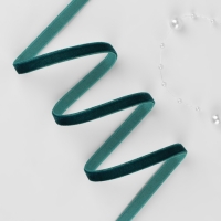 Лента бархатная, 6 мм, 18 &plusmn; 1 м, цвет изумрудный №34