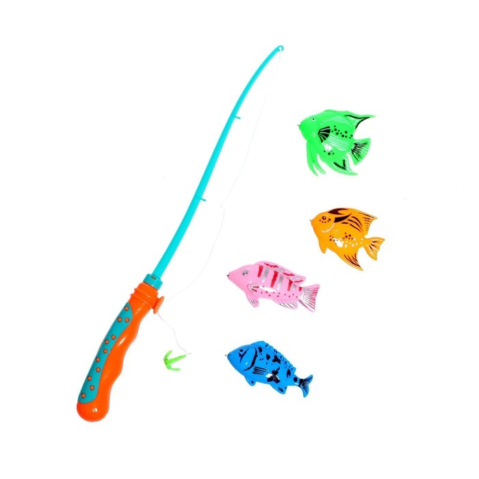 Рыбалка &laquo;Морская волна&raquo;, 4 рыбки, удочка, МИКС