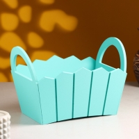 Кашпо деревянное 25×16×17 см "Мария", ручки боковые, МДФ, Тиффани Кашпо деревянное 25×16×17 см "Мария", ручки боковые, МДФ, Тиффани