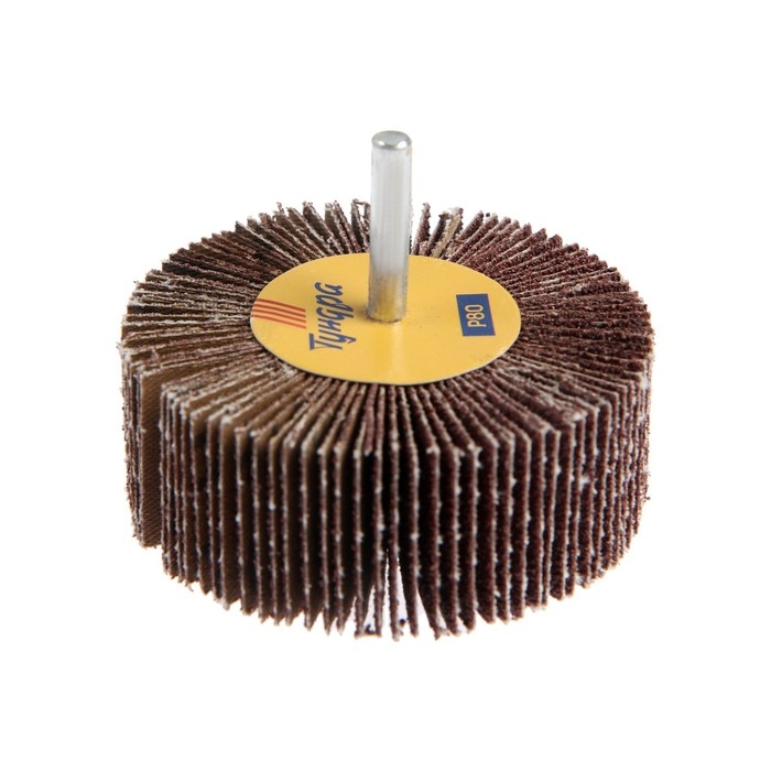 Круг лепестковый радиальный ТУНДРА, 80&times;30&times;6 мм, Р80