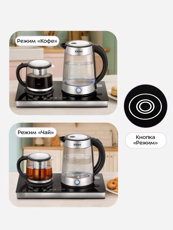 Чайный набор КТ-6741 чайник электрический - 1.7 л