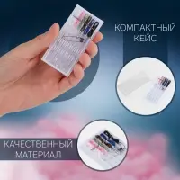 Швейный набор дорожный, 15 предметов, в пластиковом футляре, 7,5 &times; 3,5 см