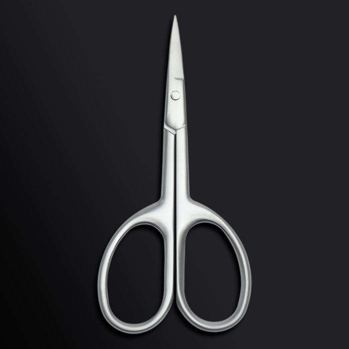 Ножницы маникюрные &laquo;Premium satin&raquo;, узкие, прямые, матовые, 9,6 см, цвет серебристый