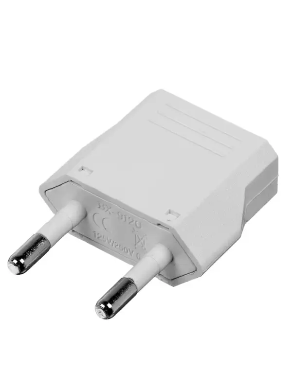 Переходник с американской вилки на евророзетку, плоский, 6 А, белый, 220 В