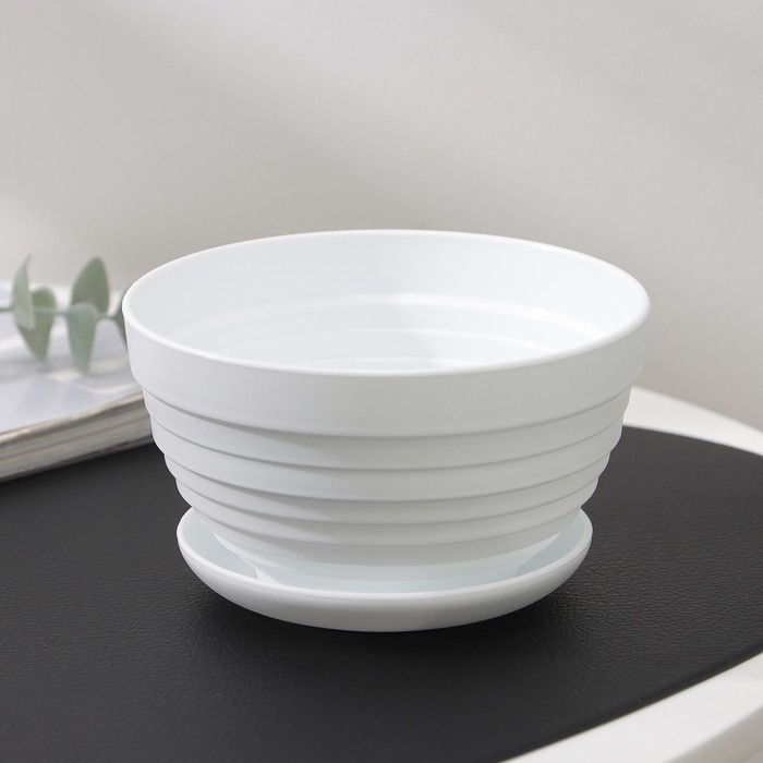 Горшок для цветов с поддоном «Алиса», 0,5 л, цвет белый Горшок для цветов с поддоном «Алиса», 0,5 л, цвет белый