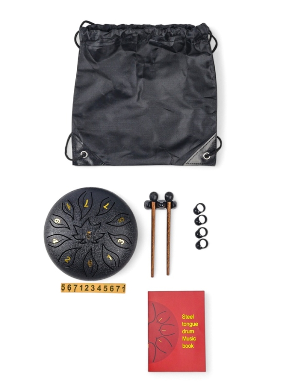 Глюкофон - музыкальный инструмент, цветок черный, 11 лепестков, 18 х 18 х 11 см Глюкофон - музыкальный инструмент, цветок черный, 11 лепестков, 18 х 18 х 11 см