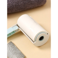 Ролик для одежды с велюровой щёткой, 55 листов, цвет белый с голубым