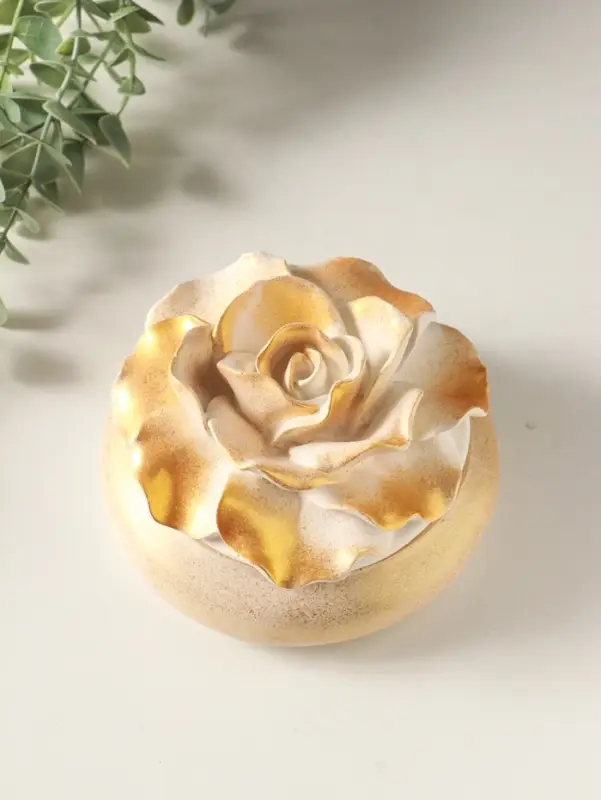 Шкатулка для украшений &laquo;Роза&raquo; 9&times;13 см, позолота