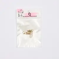 Концевик для браслета из бисера (пара) QF, 10 мм, металл, с цепочкой удлинителем, цвет золото