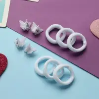 Набор для волос "Затейница" (12 резинок 2 см, 4 краба) бабочки, белый