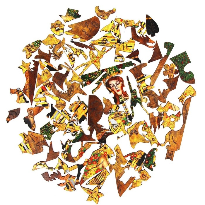 Деревянный пазл. Густав Климт &laquo;Поцелуй&raquo; с предсказанием