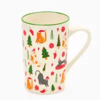 Кружка чайная керамическая &laquo;Новогодние коты&raquo;, 385 мл, ручная работа