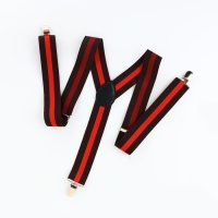 Подтяжки взрослые, ширина 2,5 см, цвет чёрный/красный