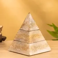 Шкатулка "Пирамидка" 15х15х20 см, МДФ, цв. бежевый