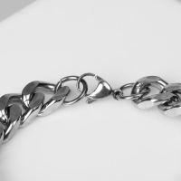 Браслет мужской &laquo;Цепь&raquo; классика, цвет серебро, 22 см