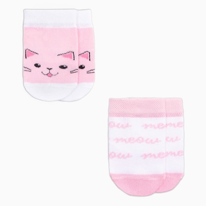 Набор носков Крошка Я &laquo;Кошечка&raquo;, 2 пары, 10-12 см