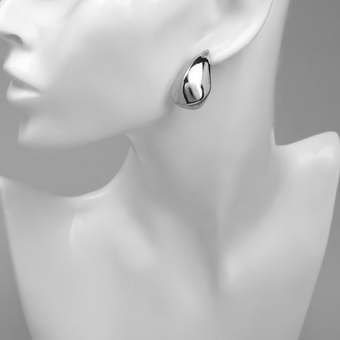 Серьги металл &laquo;Богема&raquo; капля, цвет серебро