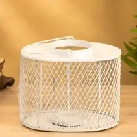 Подсвечник фонарь со стеклянной колбой 19,5х23х15,5 см, d 10 см, металл, цв. белый