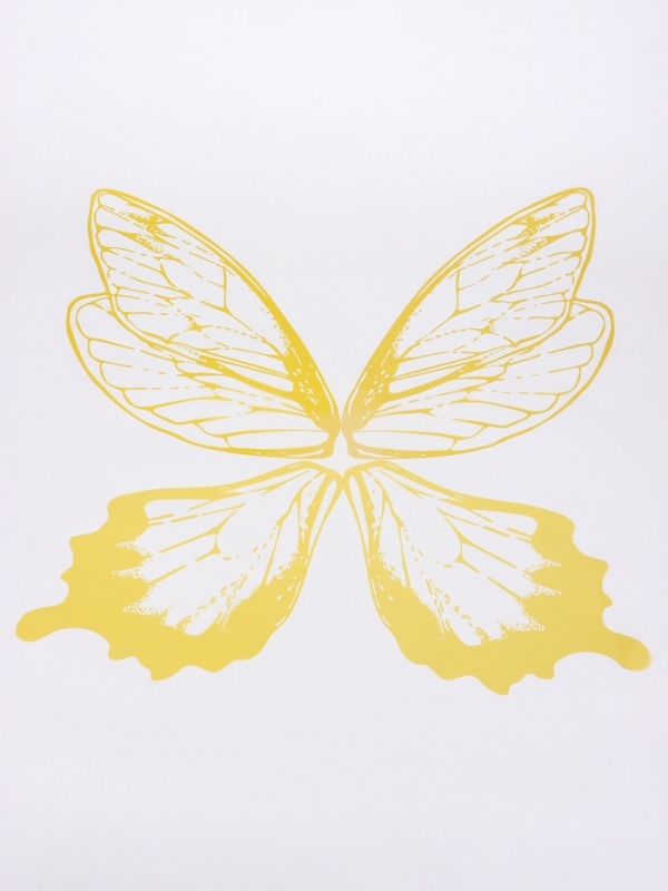Декор флористический для букетов, "Крылья бабочки", золотая, 50х56 см