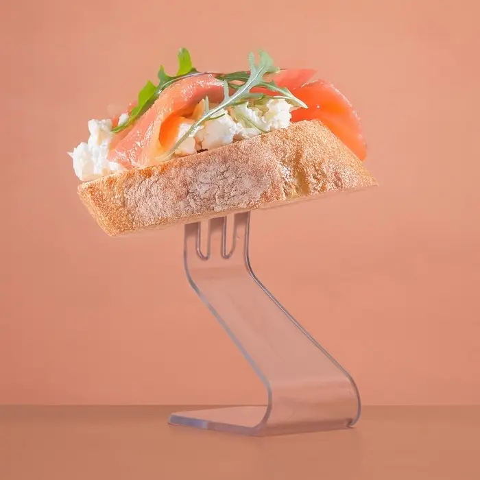 Шпажка пластиковая одноразовая для канапе &laquo;Трезубец&raquo;, прозрачная