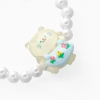 Браслет детский &laquo;Выбражулька&raquo; котик, d=6 см. цветы, жемчуг, бело-голубой