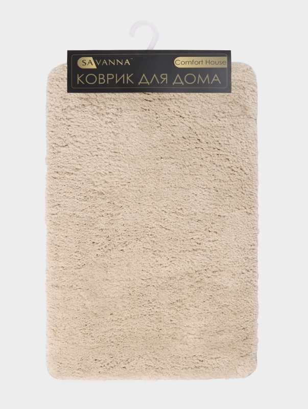 Коврик Savanna, 40&times;60 см, ворс 2 см, микрофибра, бежевый