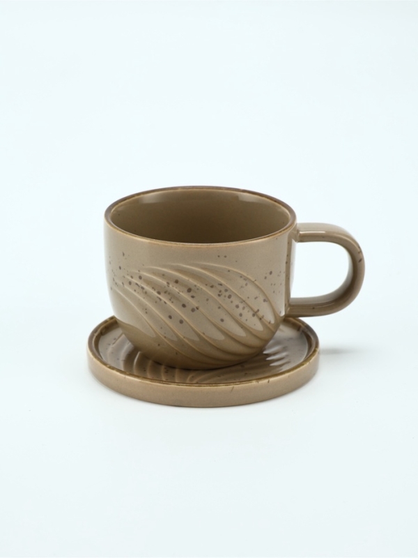 Чайная пара Dolce Ceramo. &laquo;Песчаный берег&raquo;, 2 предмета: кружка 200 мл, блюдце d=10 см