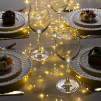 Гирлянда &laquo;Мишура&raquo; 5 м роса, IP20, серебристая нить, 200 LED, свечение тёплое белое, 12 В