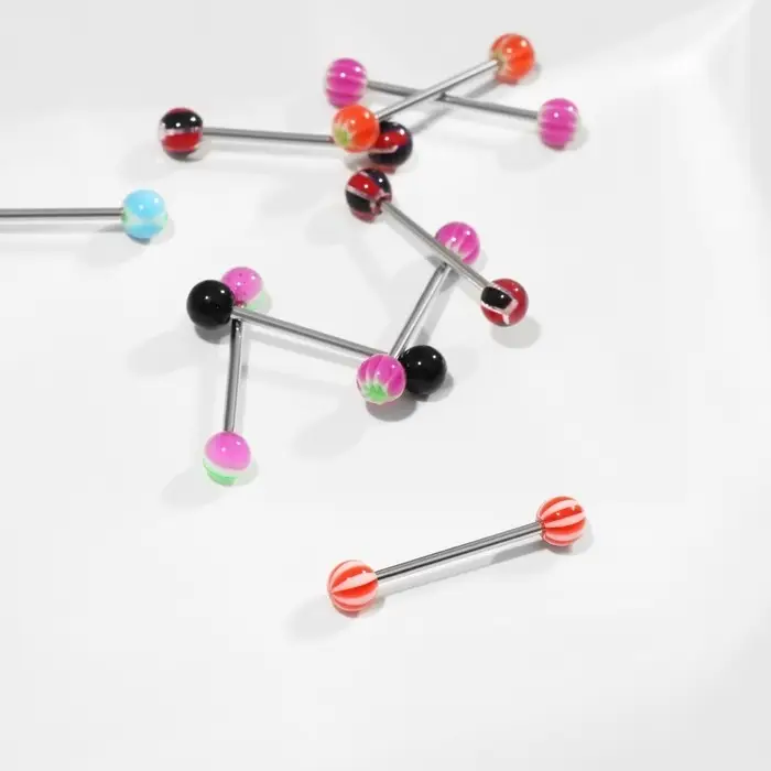 Пирсинг в язык &laquo;Леденцы&raquo; штанга, L=1.9 см, МИКС, фас 10 шт.