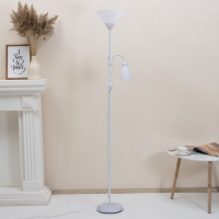 Торшер "Тренд 2" 1х40Вт Е27+1хЕ27 40Вт белый 22х22х180 см. Торшер "Тренд 2" 1х40Вт Е27+1хЕ27 40Вт белый 22х22х180 см.