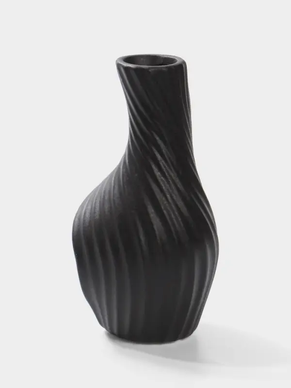 Ваза настольная керамика "Пласидо" 18х8 см, чёрный