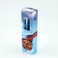 Ручка пластик с колпачком "23 Февраля", синяя паста 0.5 мм