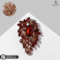 Брошь &laquo;Императрица&raquo; лавра, цвет шампанского в золоте