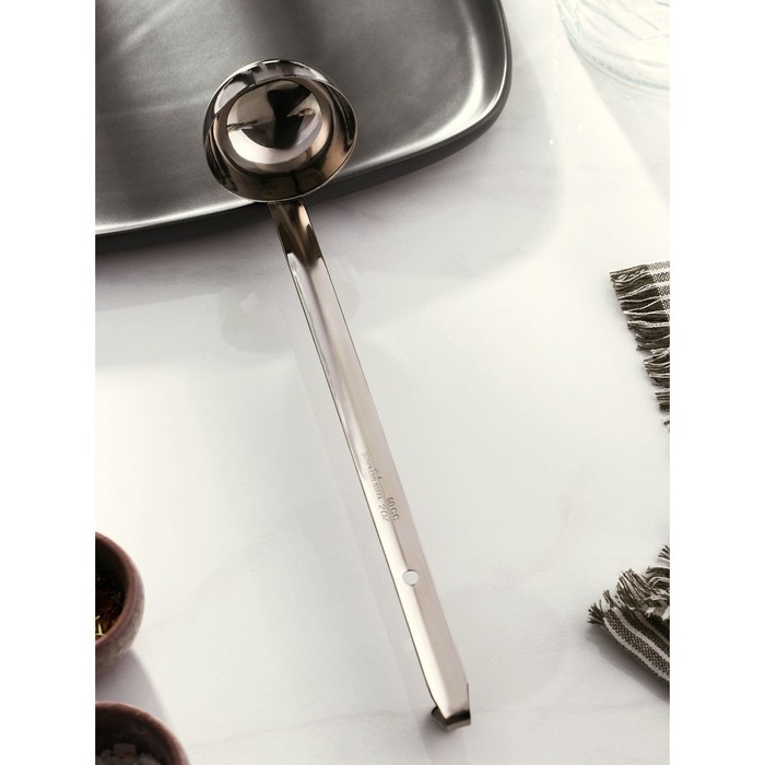 Половник из нержавеющей стали Доляна Everyday, 60 мл, 26,5&times;6 см, толщина 3 мм, серебряный