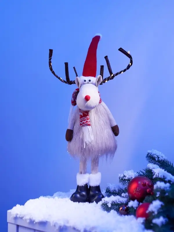 Фигура текстиль &laquo;Новогодний лосик&raquo; 58 см, 10 LED, от батареек CR2032&times;1, свечение тёплое белое