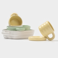 Горшочек для запекания Доляна &laquo;Зефир&raquo;, 250 мл, 15&times;10,5&times;6,3 см, с ручками, с крышкой, керамика, зелёный