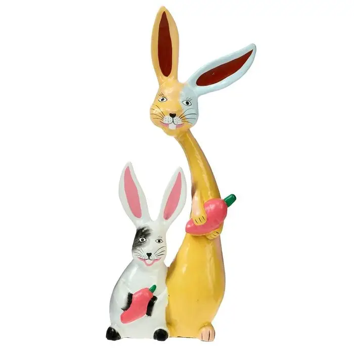 Сувенир дерево "Зайчики с морковкой" 13х5х30 см