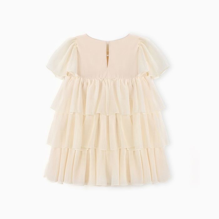 Платье для девочки MINAKU: PartyDress, цвет молочный, рост 122 см Платье для девочки MINAKU: PartyDress, цвет молочный, рост 122 см