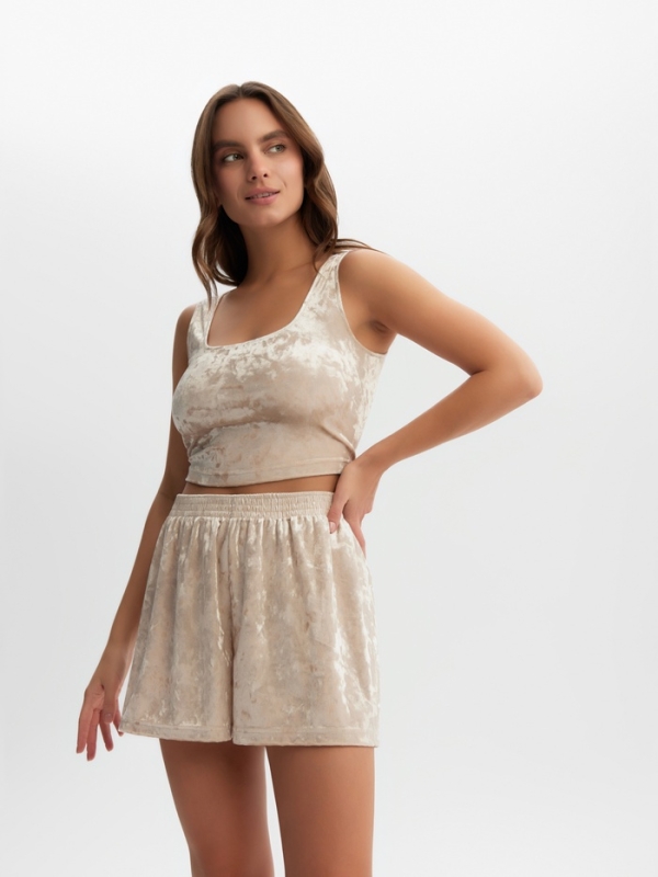 Топ женский KAFTAN Velvet 40-42, бежевый